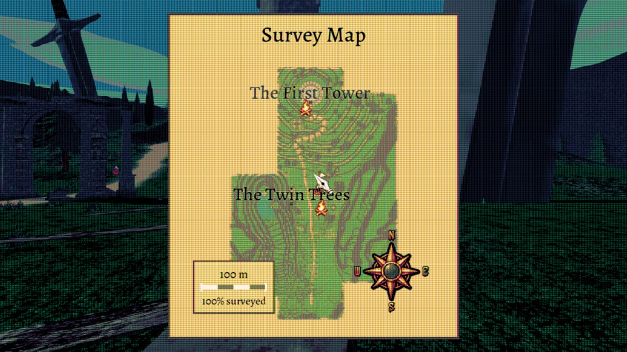 The surveyor's hand-drawn map filling in